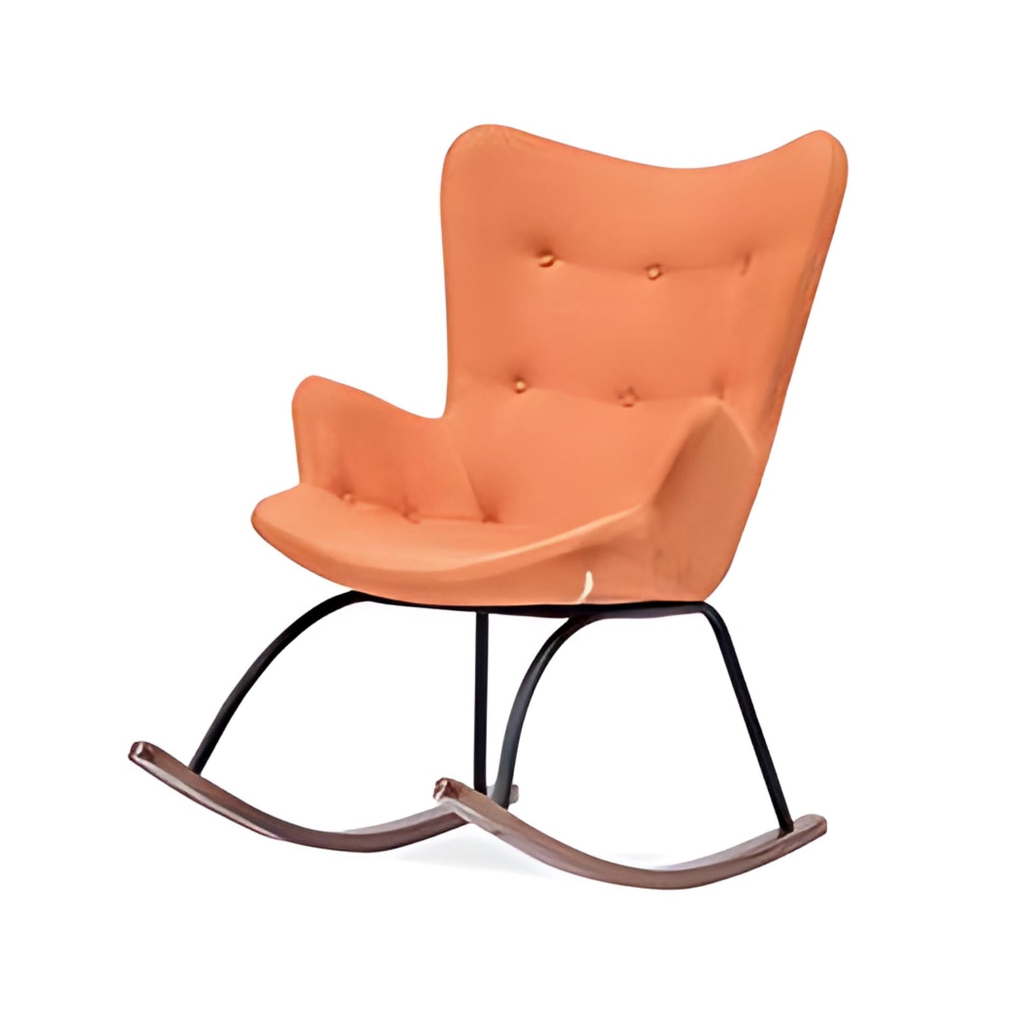 Modern Comfort: The Orange Upholstered Rocking Chair