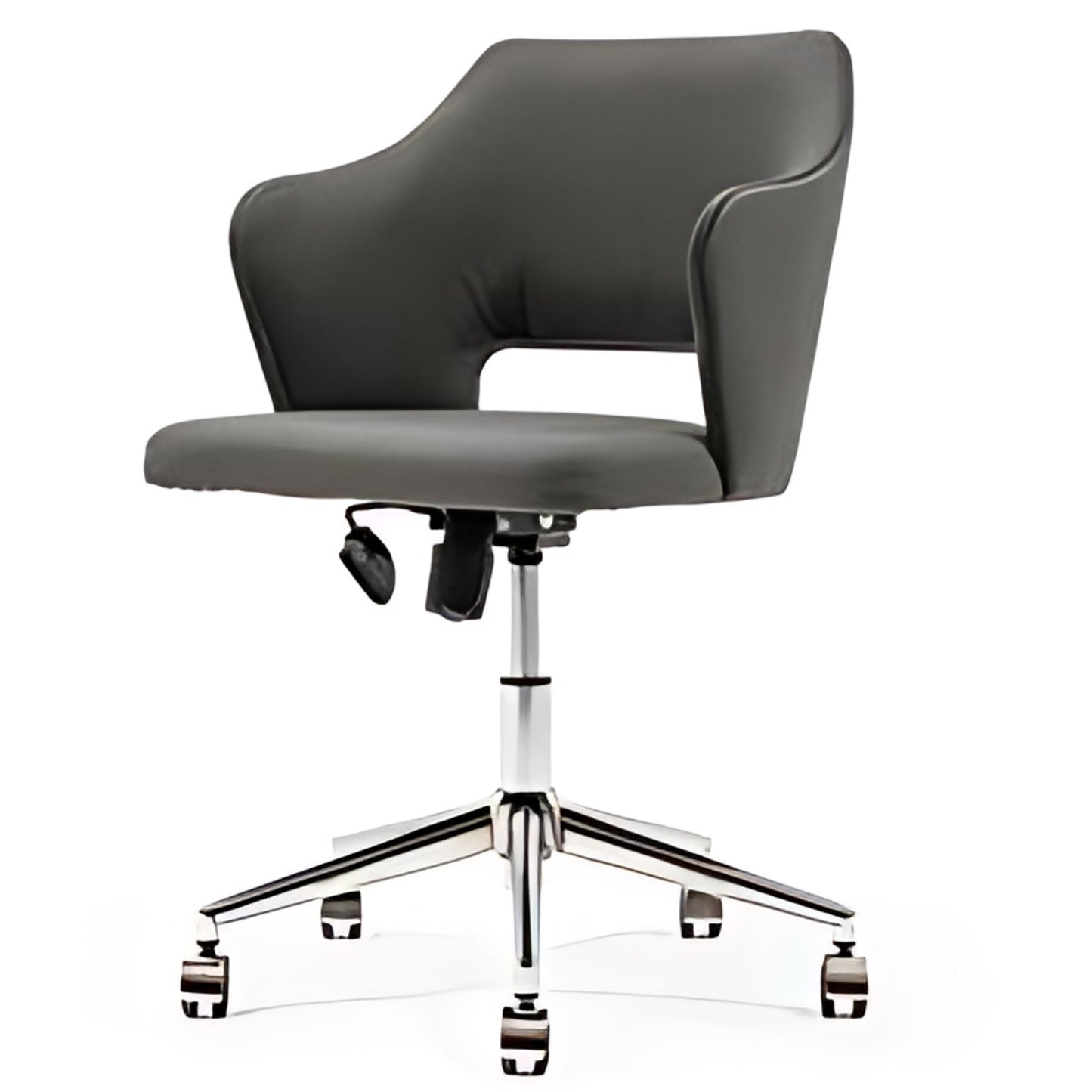 Modern Gray Office Chair with Chrome Base: A Perfect Blend of Comfort and Style