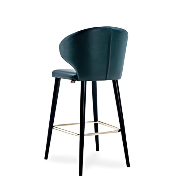 Sleek Sophistication: The Black Upholstered Bar Stool with Gold Footrest