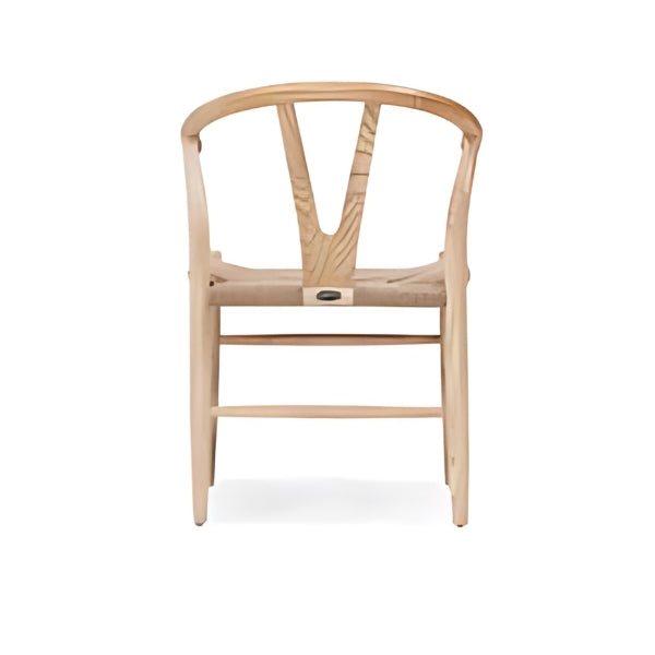 Elegant Natural Wood Chair with Woven Seat