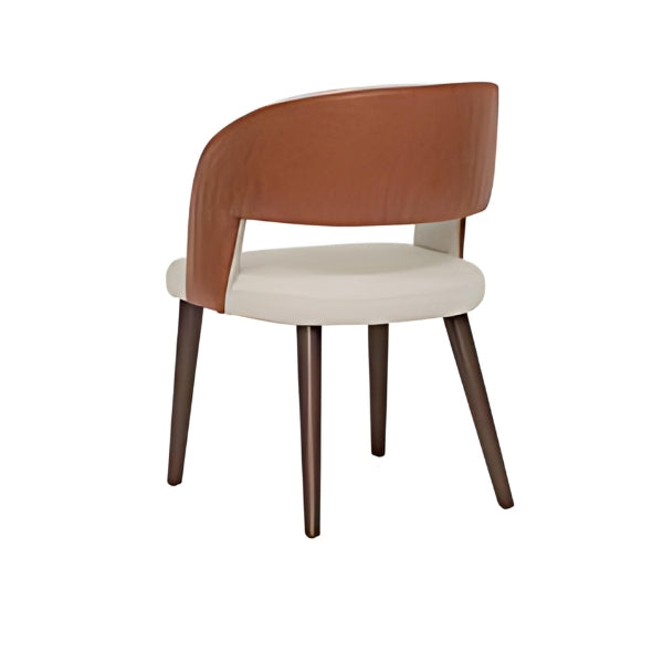 Elegant Cream Upholstered Armchair with Wooden Accents: A Stylish Blend of Comfort and Modern Design