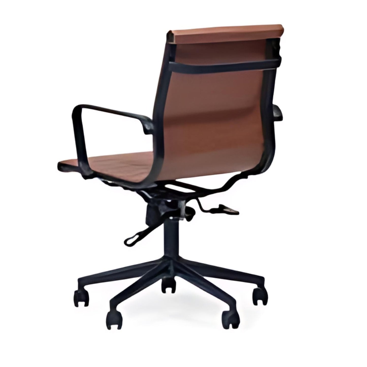 Contemporary Comfort: The Brown Fabric Executive Office Chair with Black Accents