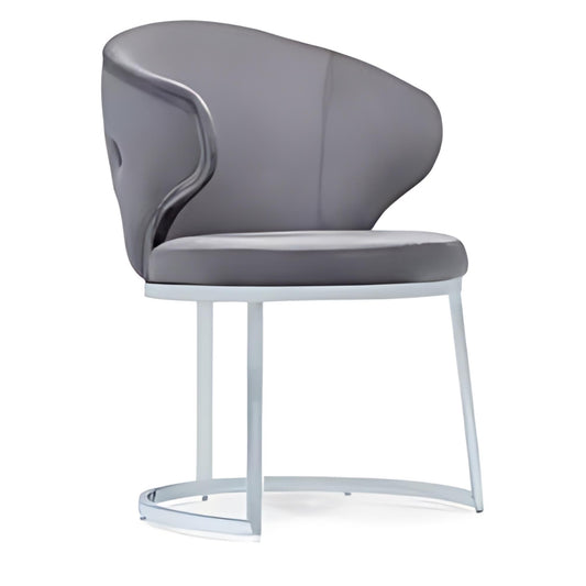 Modern Gray Velvet Chair with Sleek Chrome Base: A Stylish Blend of Comfort and Elegance