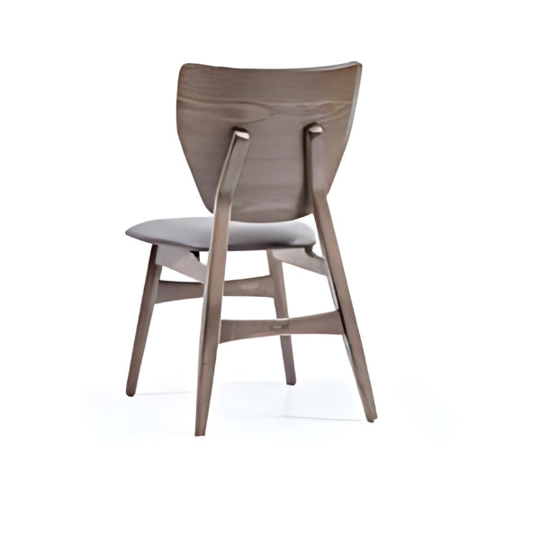 Modern Light Gray Upholstered Dining Chair with Natural Wood Legs