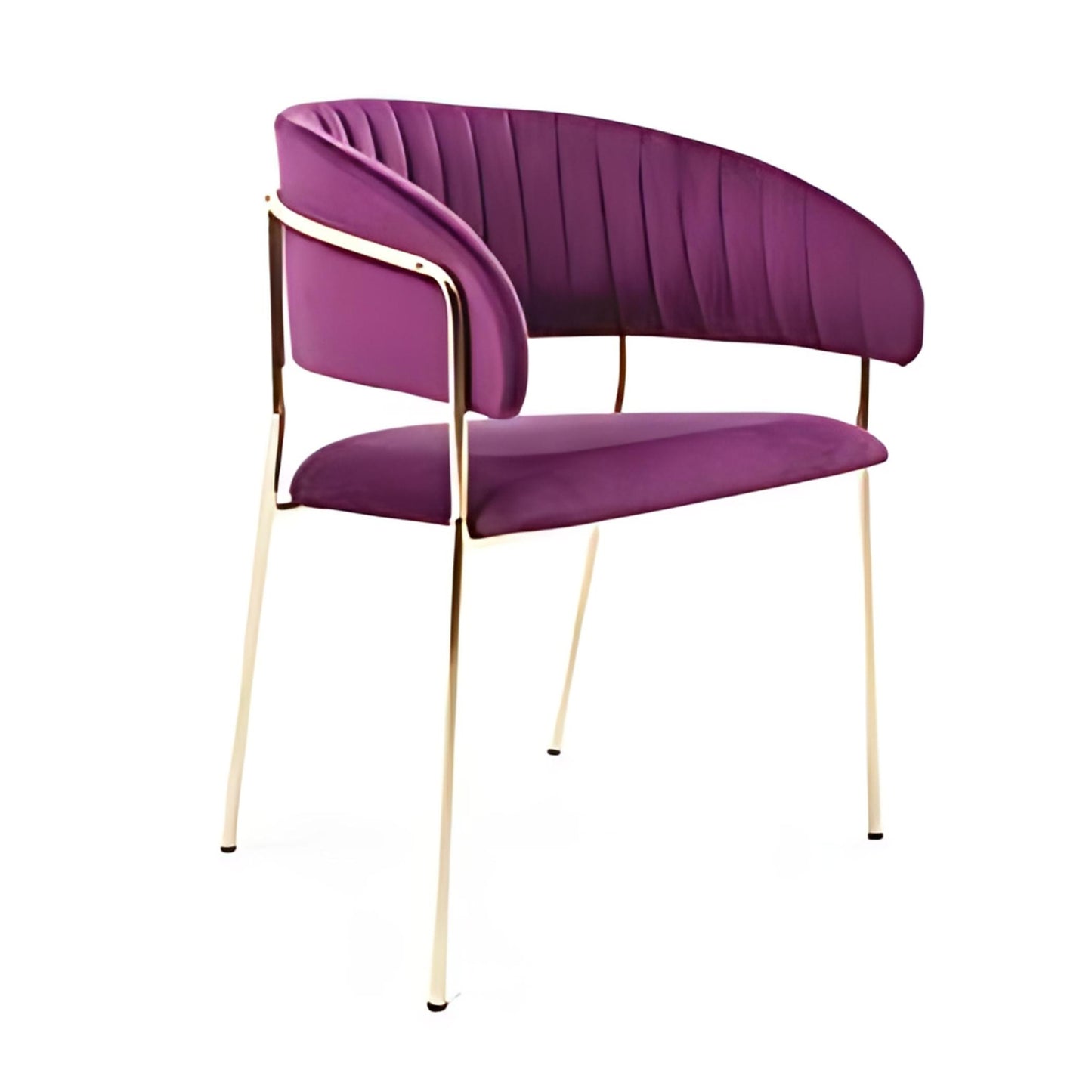 Elegant Purple Velvet Armchair with Gold Legs: A Luxurious Touch of Style