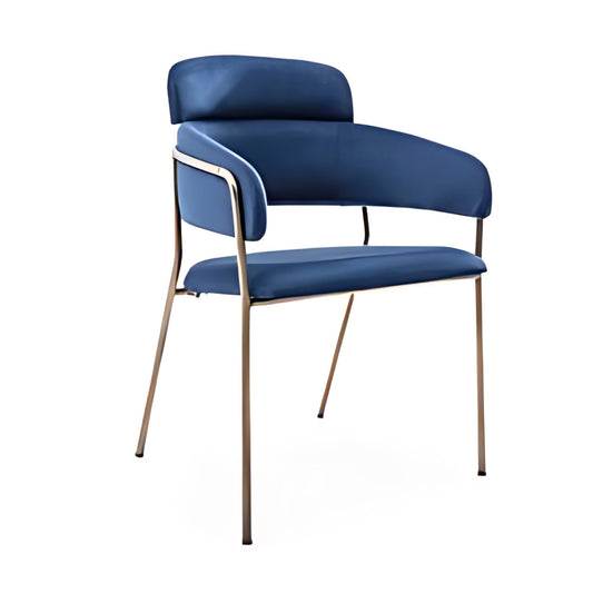 Contemporary Blue Velvet Armchair with Gold Legs: A Trendy Fusion of Comfort and Style